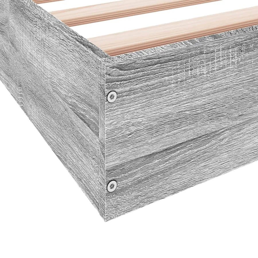 Cadre de lit sans matelas sonoma gris 140x200 cm - 8