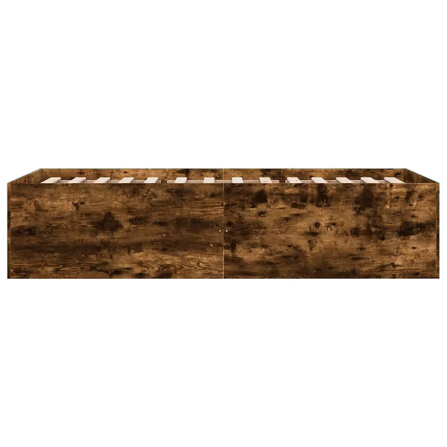 Cadre de lit sans matelas chêne fumé 90x190 cm - 5