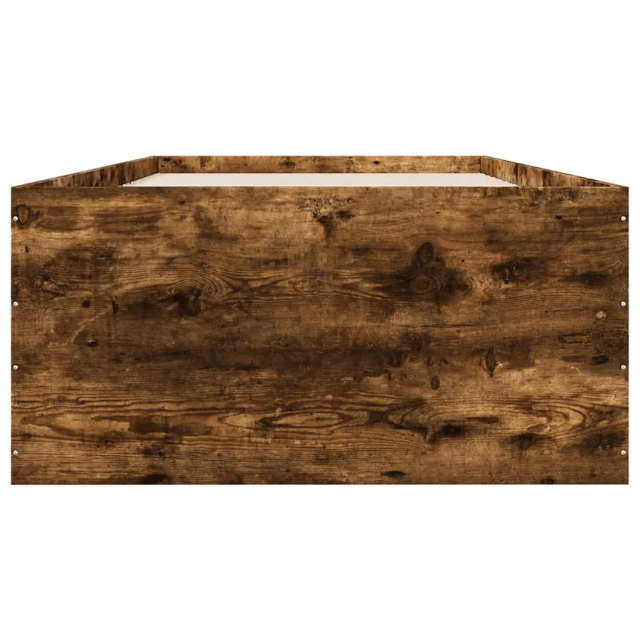 Cadre de lit sans matelas chêne fumé 75x190 cm - 4