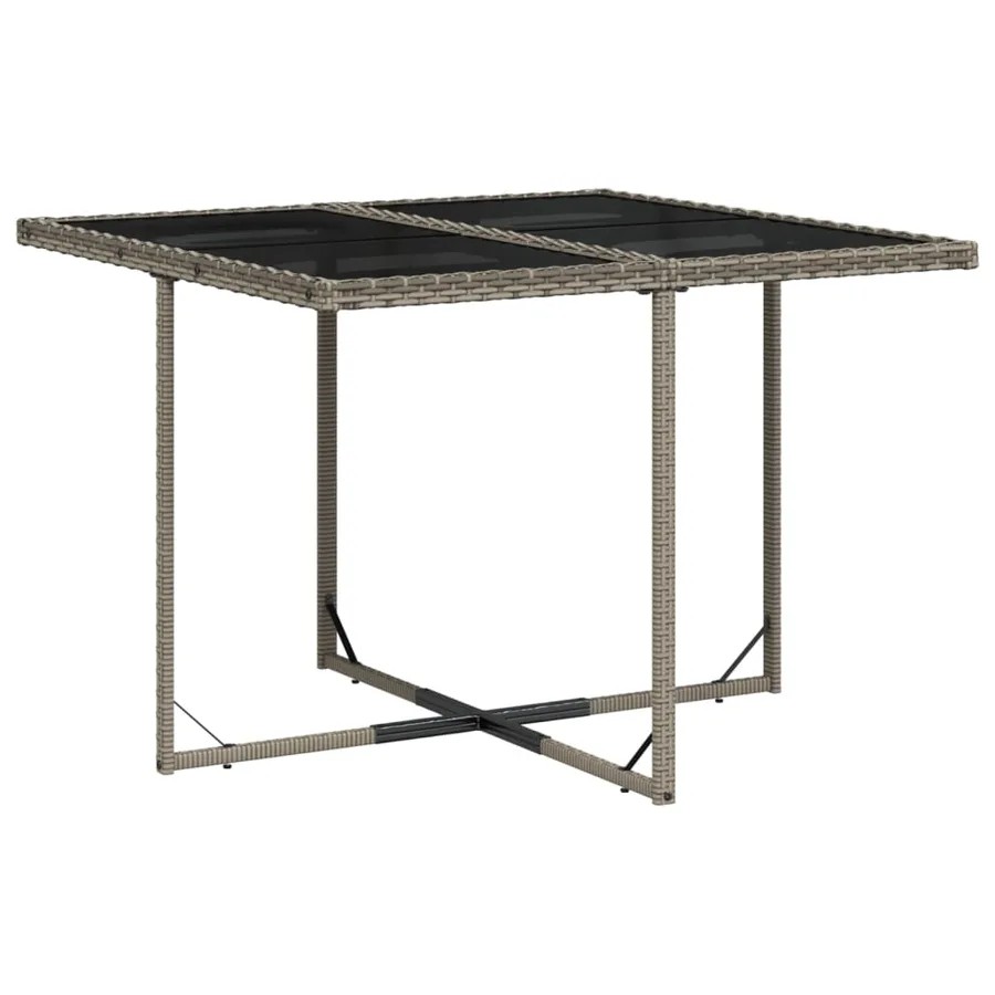 Ensemble à manger de jardin 9 pcs coussins gris résine tressée - 4