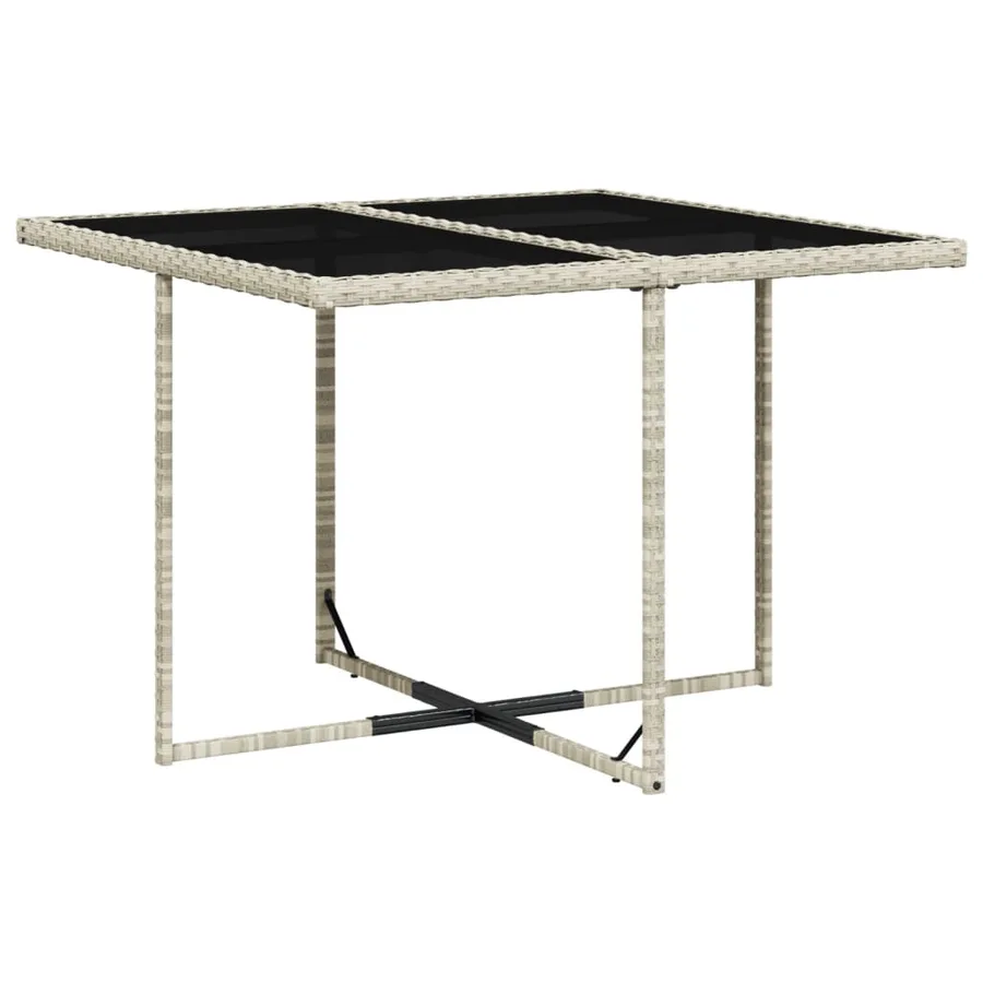 Ensemble à manger de jardin et coussins 5 pcs gris clair rotin - 4