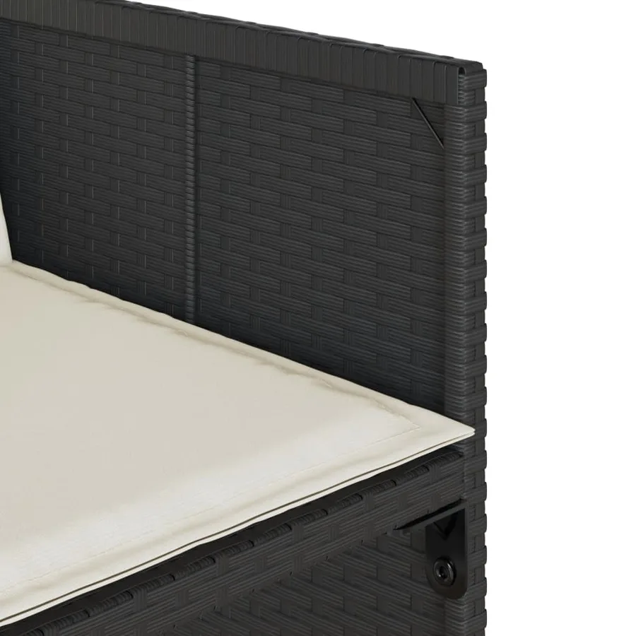 Ensemble à manger de jardin 15 pcs coussins noir résine tressée - 6