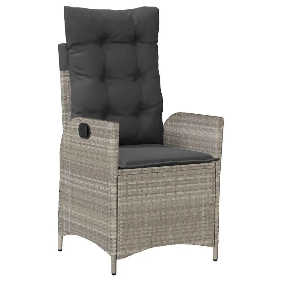Ensemble à manger de jardin et coussins 7 pcs gris clair rotin - 3