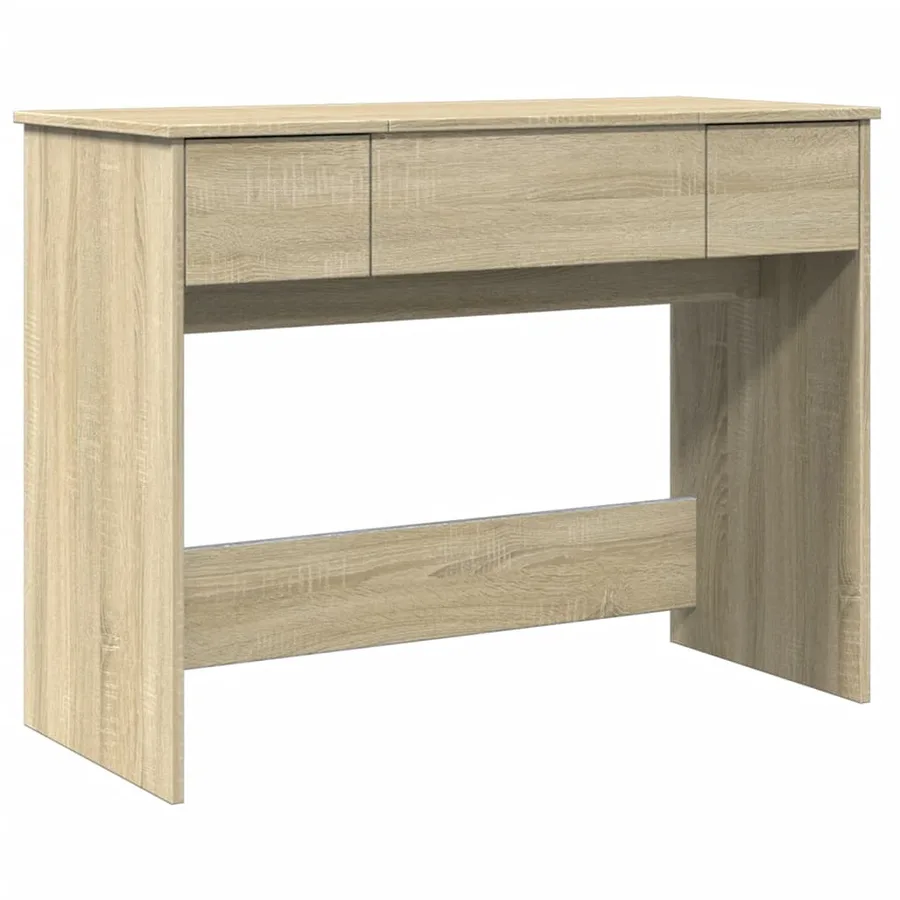 Coiffeuse avec miroir chêne sonoma 100x45x76 cm - 2