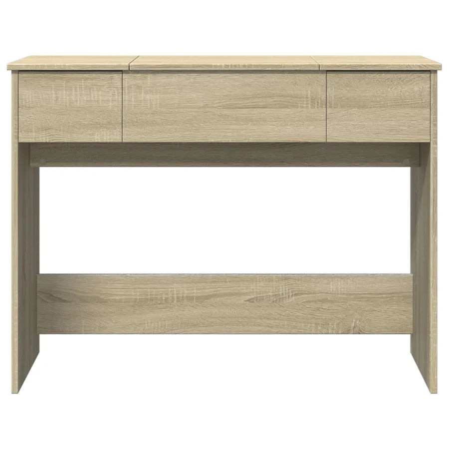 Coiffeuse avec miroir chêne sonoma 100x45x76 cm - 5