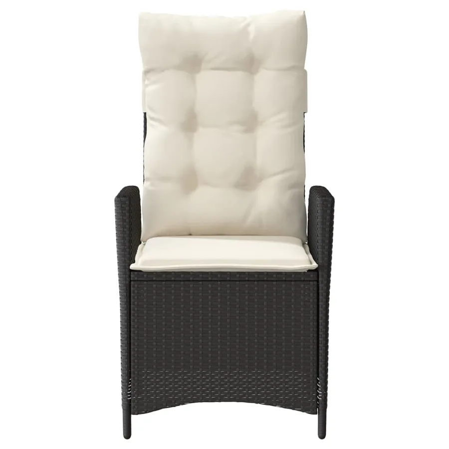 Ensemble de bistro 3 pcs avec coussins noir résine tressée - 5