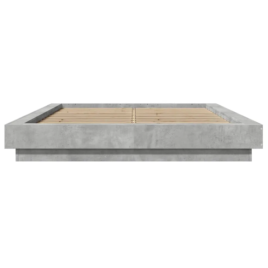Cadre de lit sans matelas gris béton 140x190 cm - 4