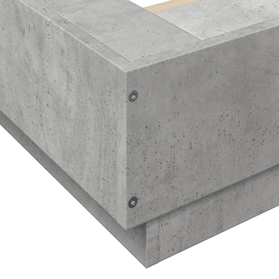 Cadre de lit sans matelas gris béton 140x190 cm - 7
