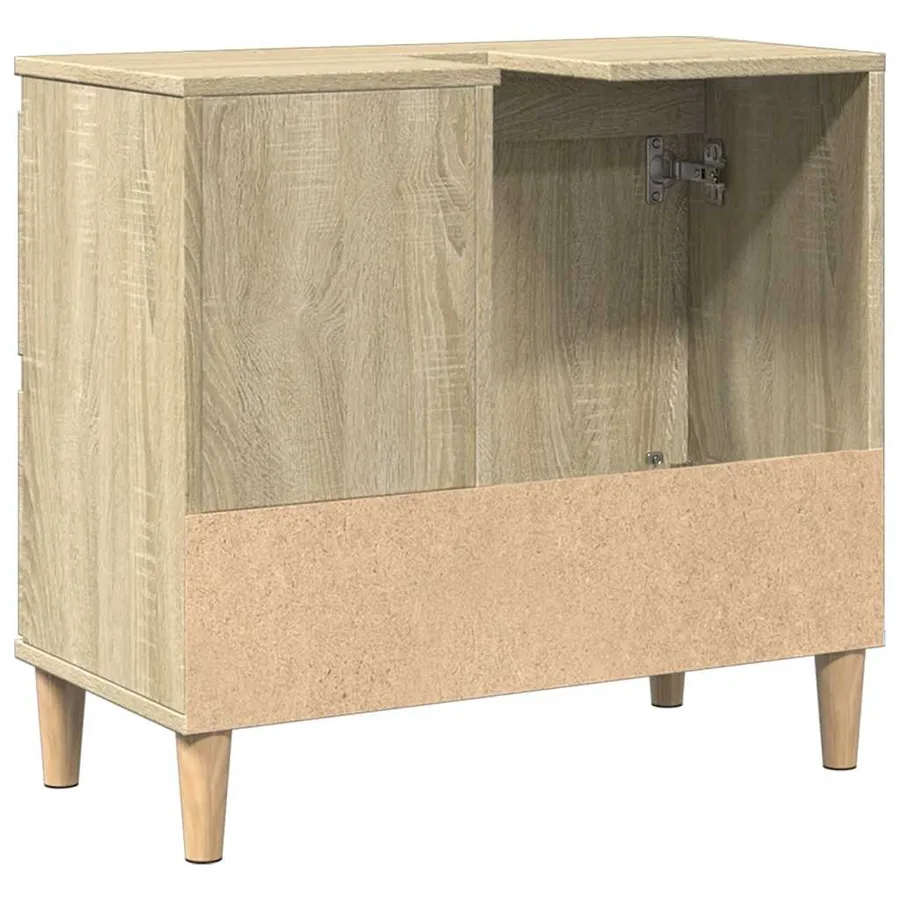 Armoire salle de bain chêne sonoma 65x33x60 cm - 6
