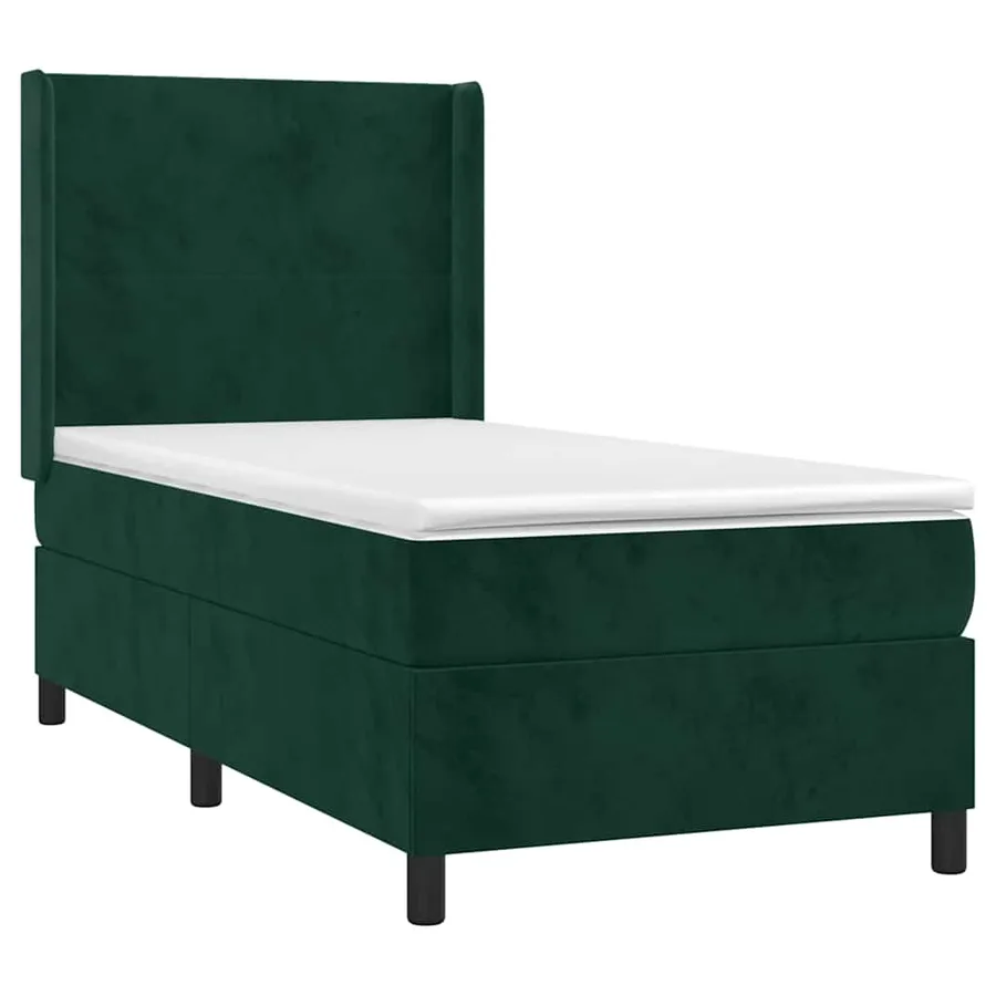 Sommier à lattes de lit et matelas Vert foncé 80x200 cm Velours - 3