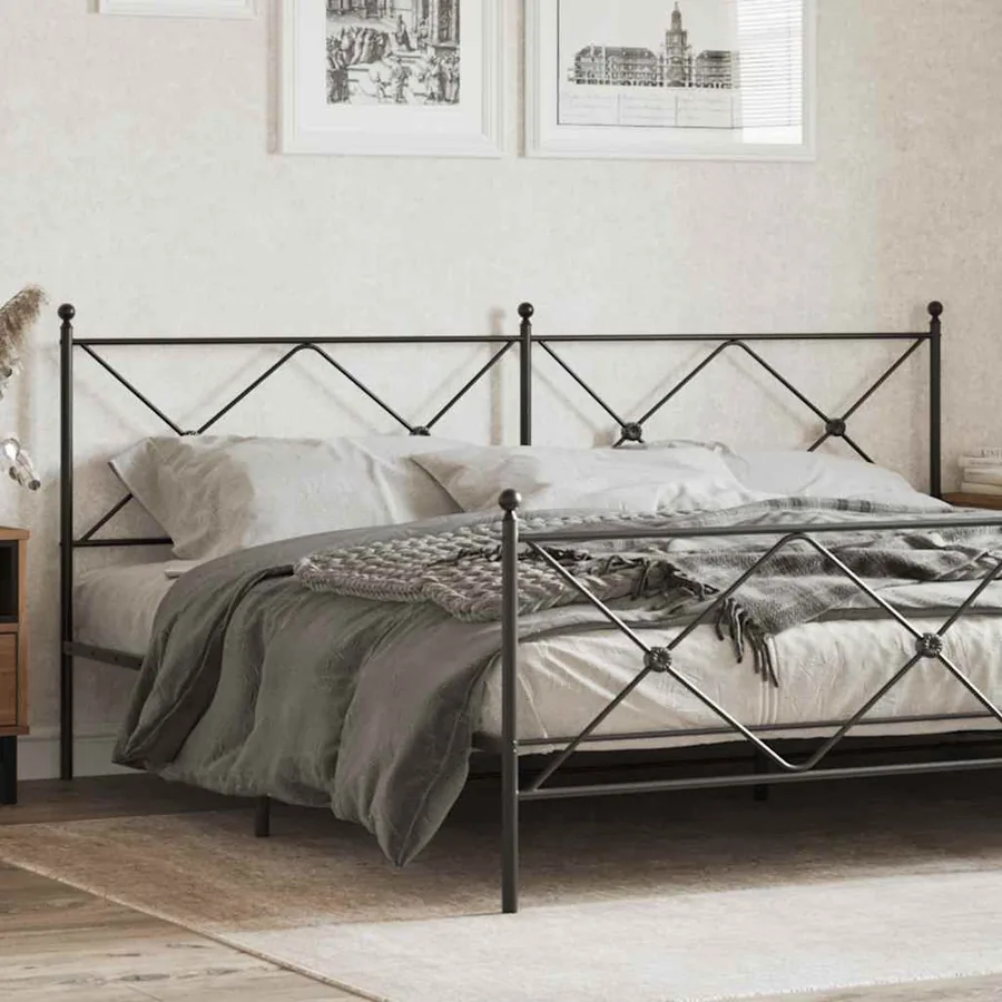 Tête de lit de remplacement métal noir 200 cm