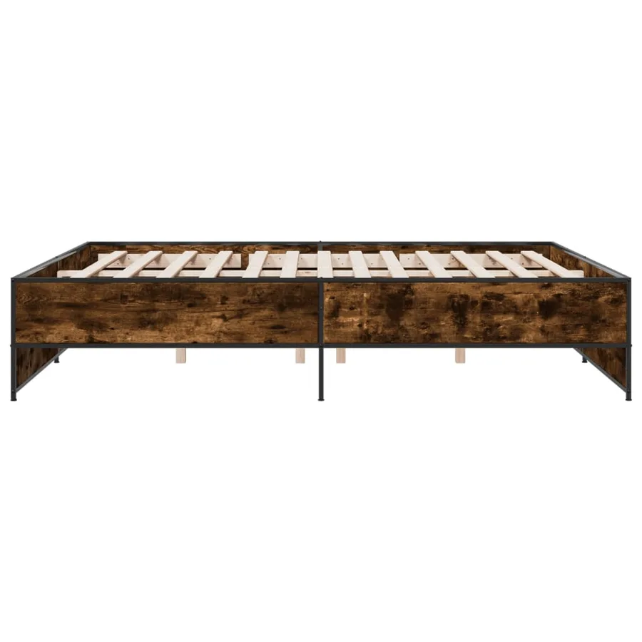 Cadre de lit sans matelas chêne fumé 180x200 cm - 5