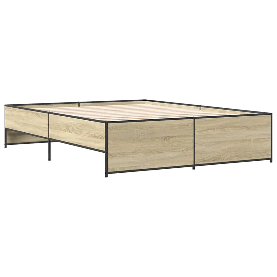 Cadre de lit sans matelas chêne sonoma 150x200 cm - 3