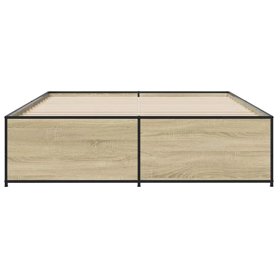Cadre de lit sans matelas chêne sonoma 150x200 cm - 4