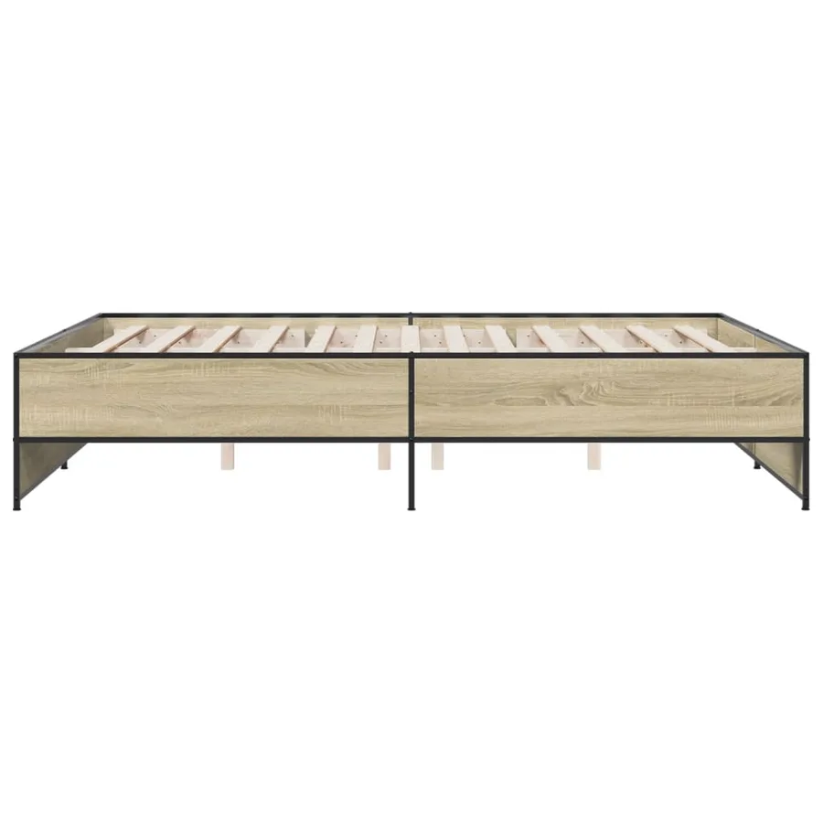 Cadre de lit sans matelas chêne sonoma 150x200 cm - 5