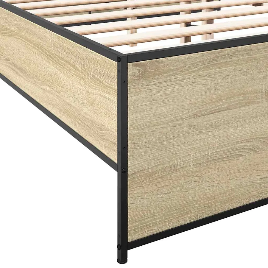 Cadre de lit sans matelas chêne sonoma 150x200 cm - 7