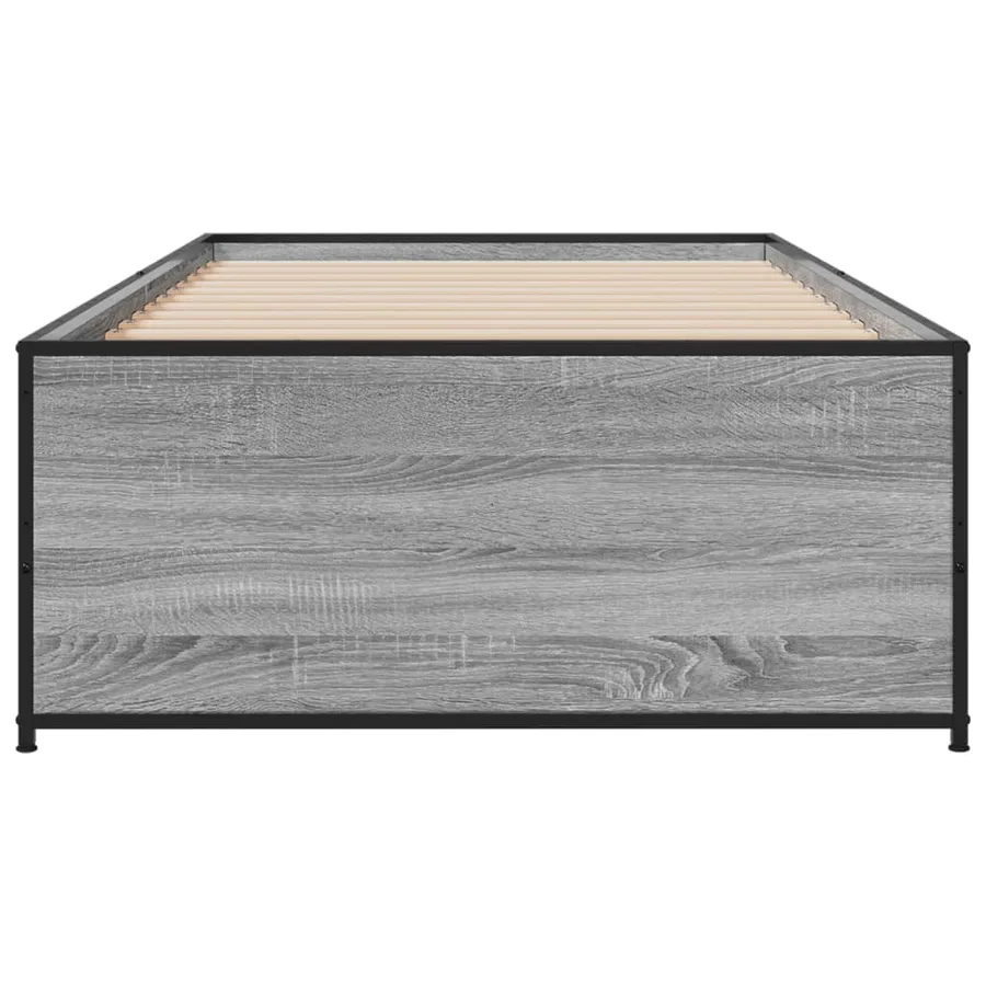 Cadre de lit sans matelas sonoma gris 75x190 cm - 4