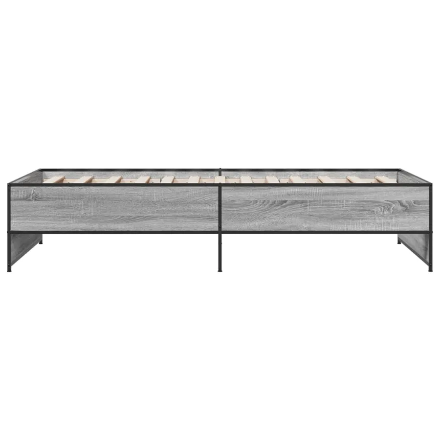 Cadre de lit sans matelas sonoma gris 75x190 cm - 5