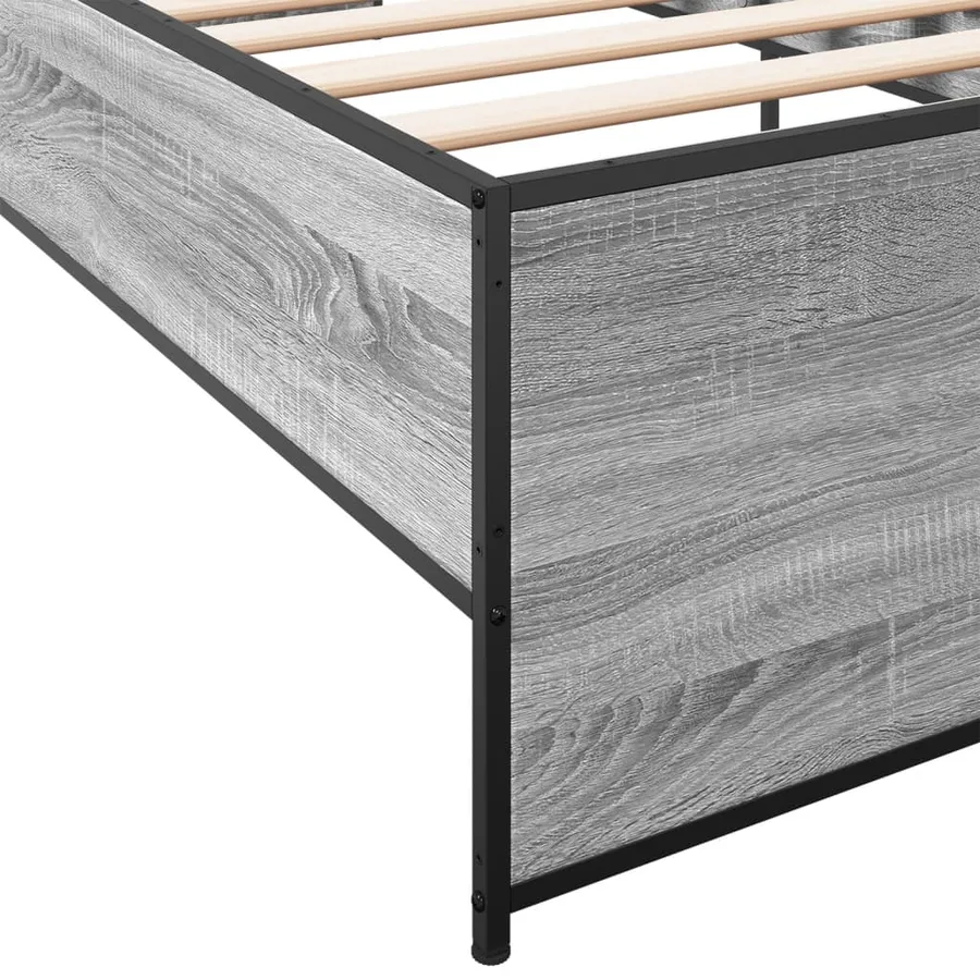 Cadre de lit sans matelas sonoma gris 75x190 cm - 7