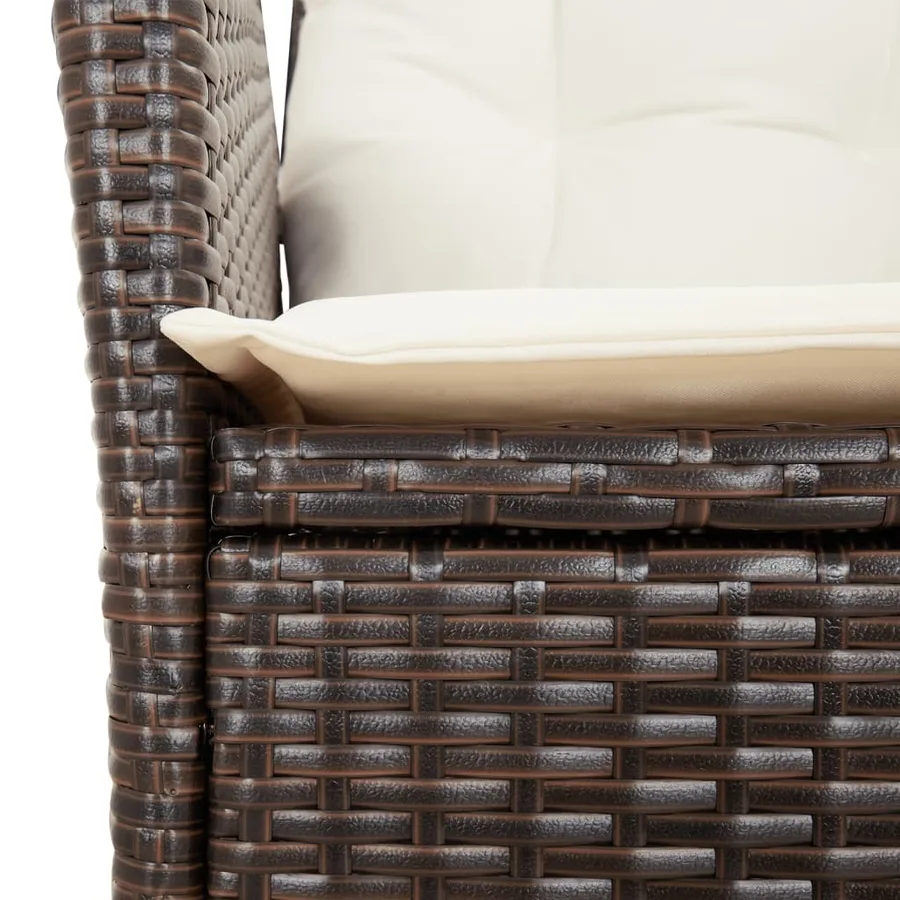 Ensemble à manger de jardin et coussins 9 pcs marron poly rotin - 6