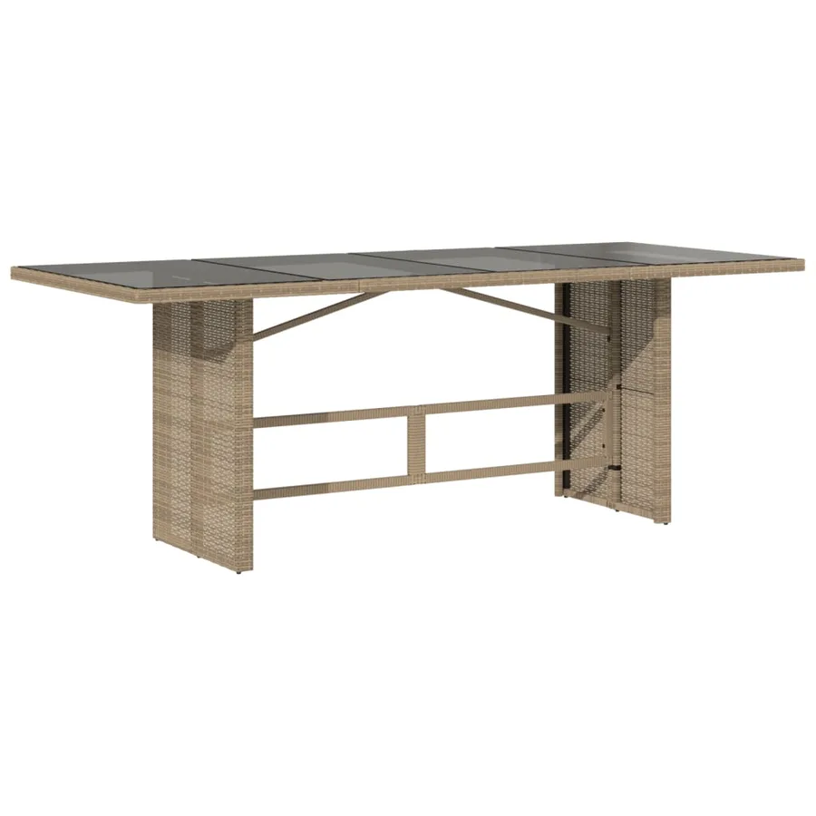 Ensemble à manger de jardin et coussins 9 pcs beige Poly rotin - 7