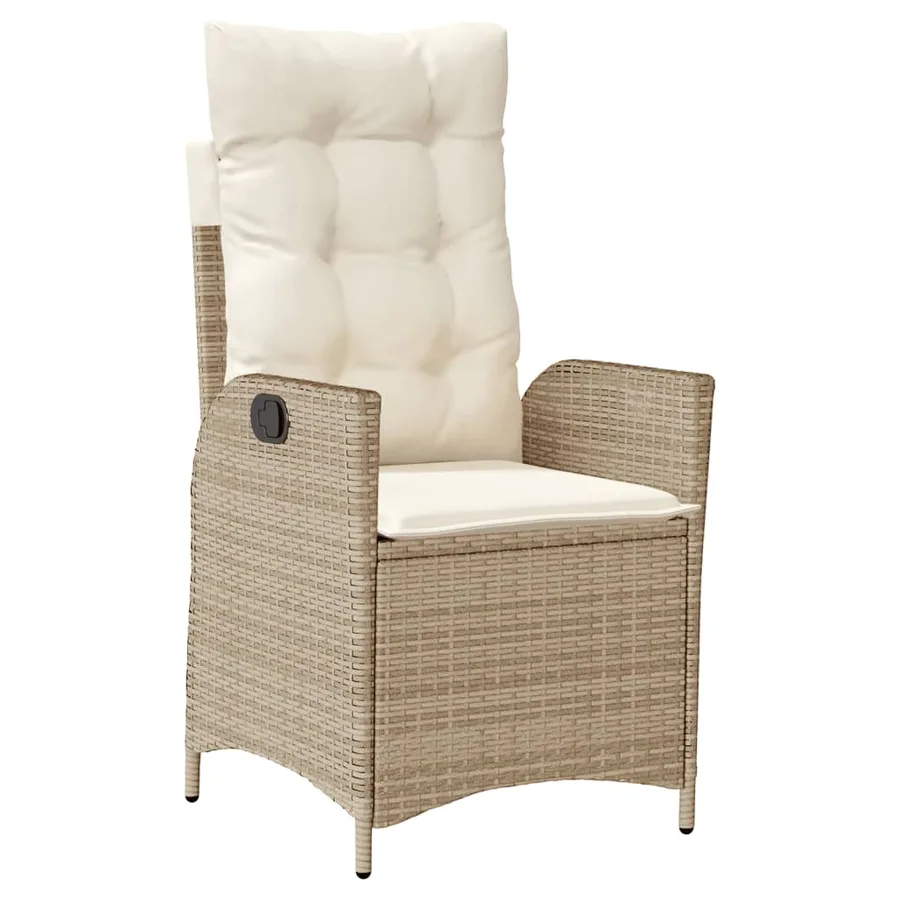 Ensemble à manger de jardin et coussins 9 pcs beige Poly rotin - 3