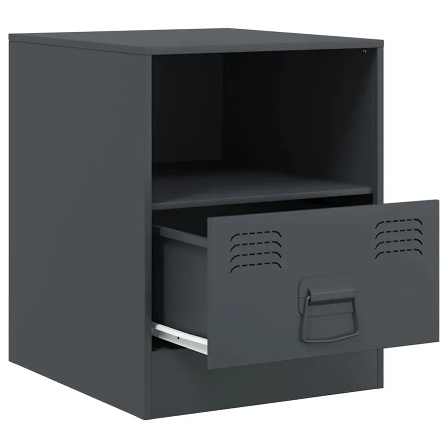 Tables de chevet 2 pcs anthracite 34,5x39x44 cm acier - 7