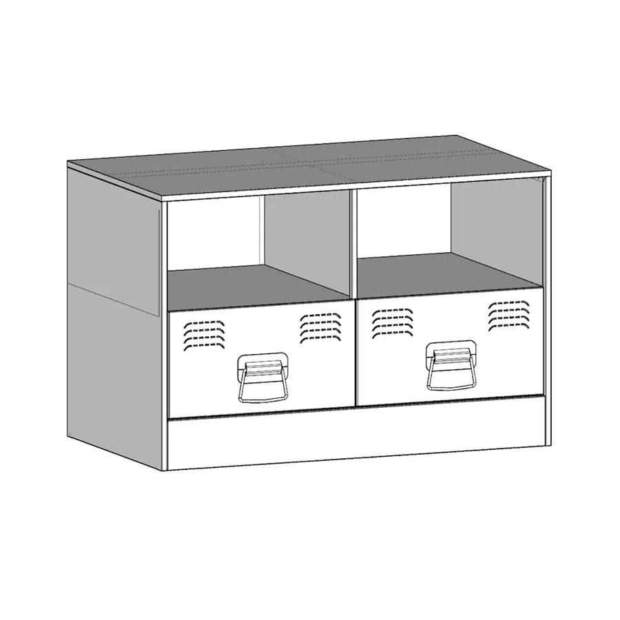 Meuble TV blanc 67x39x44 cm acier - 11