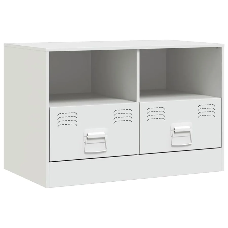Meuble TV blanc 67x39x44 cm acier - 2