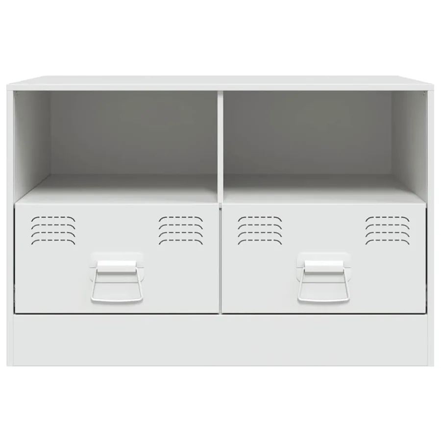 Meuble TV blanc 67x39x44 cm acier - 6