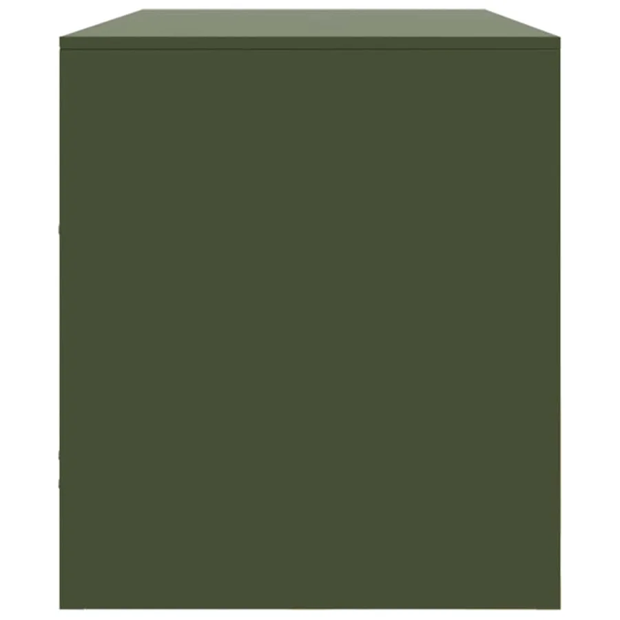 Meuble TV vert olive 99x39x44 cm acier - 8