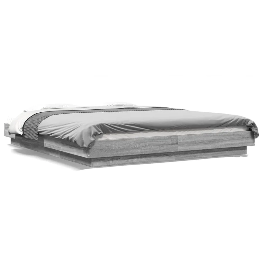Cadre de lit sans matelas sonoma gris 150x200 cm - 2