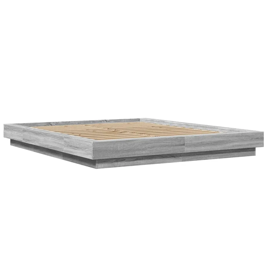 Cadre de lit sans matelas sonoma gris 150x200 cm - 3