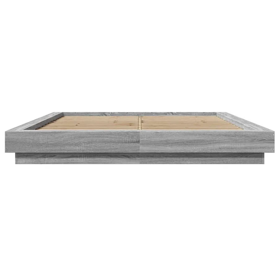 Cadre de lit sans matelas sonoma gris 150x200 cm - 4