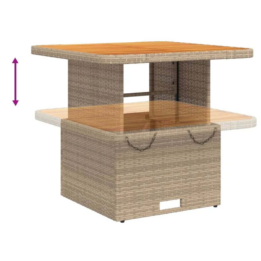 Ensemble à manger de jardin et coussins 3 pcs Beige poly rotin - 7