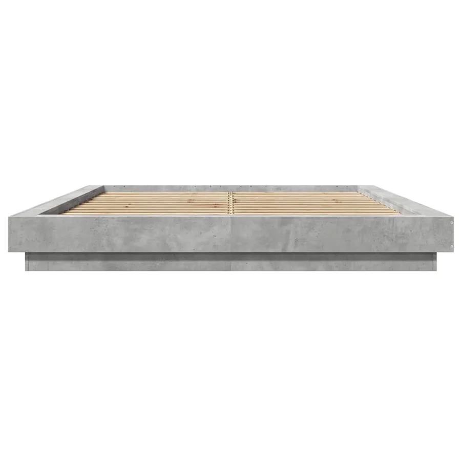 Cadre de lit sans matelas gris béton 150x200 cm - 4
