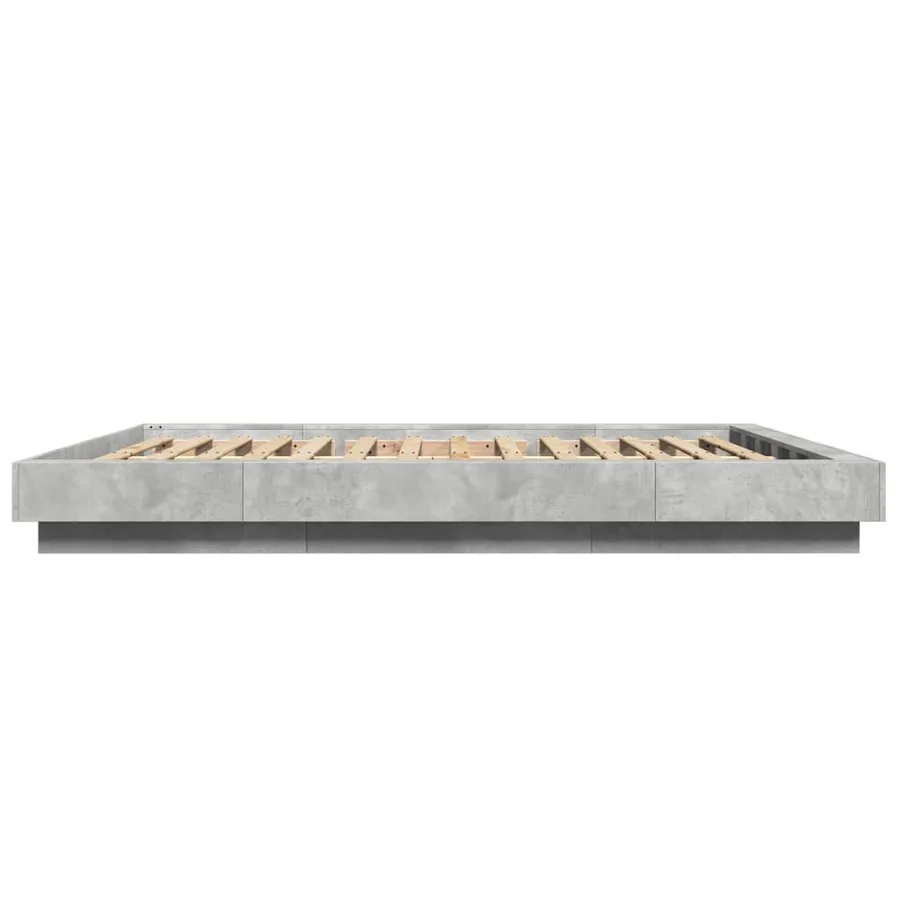 Cadre de lit sans matelas gris béton 150x200 cm - 5