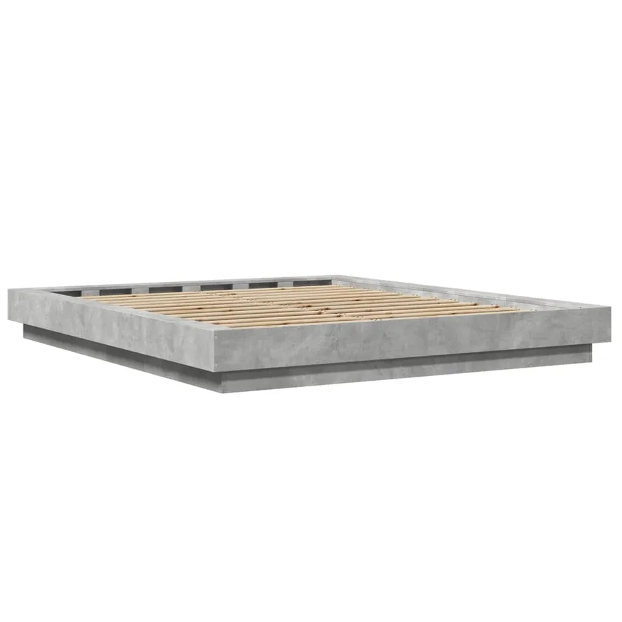 Cadre de lit sans matelas gris béton 150x200 cm - 6