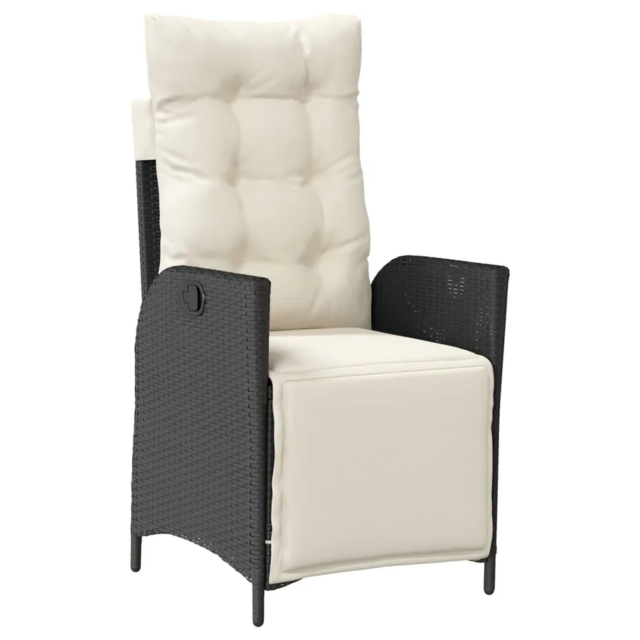 Ensemble à manger de jardin 4 pcs avec coussins noir - 5