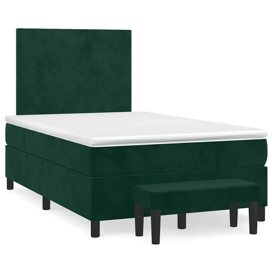 Sommier à lattes de lit et matelas Vert foncé 120x200cm Velours - 2