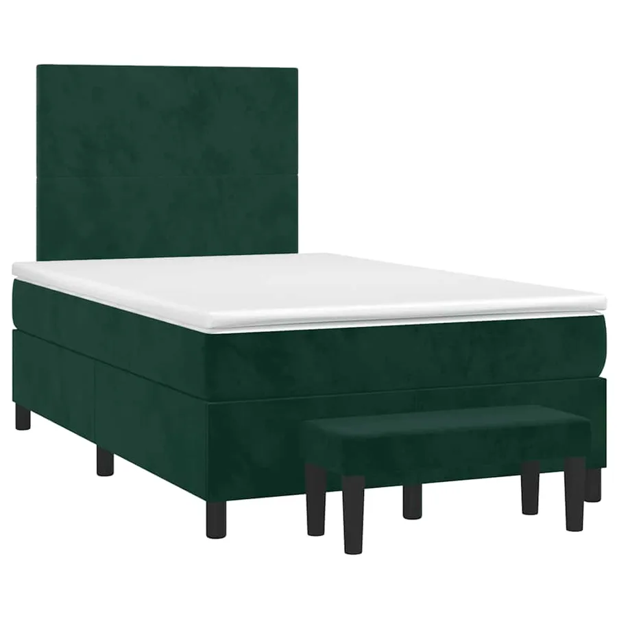Sommier à lattes de lit et matelas Vert foncé 120x200cm Velours - 3