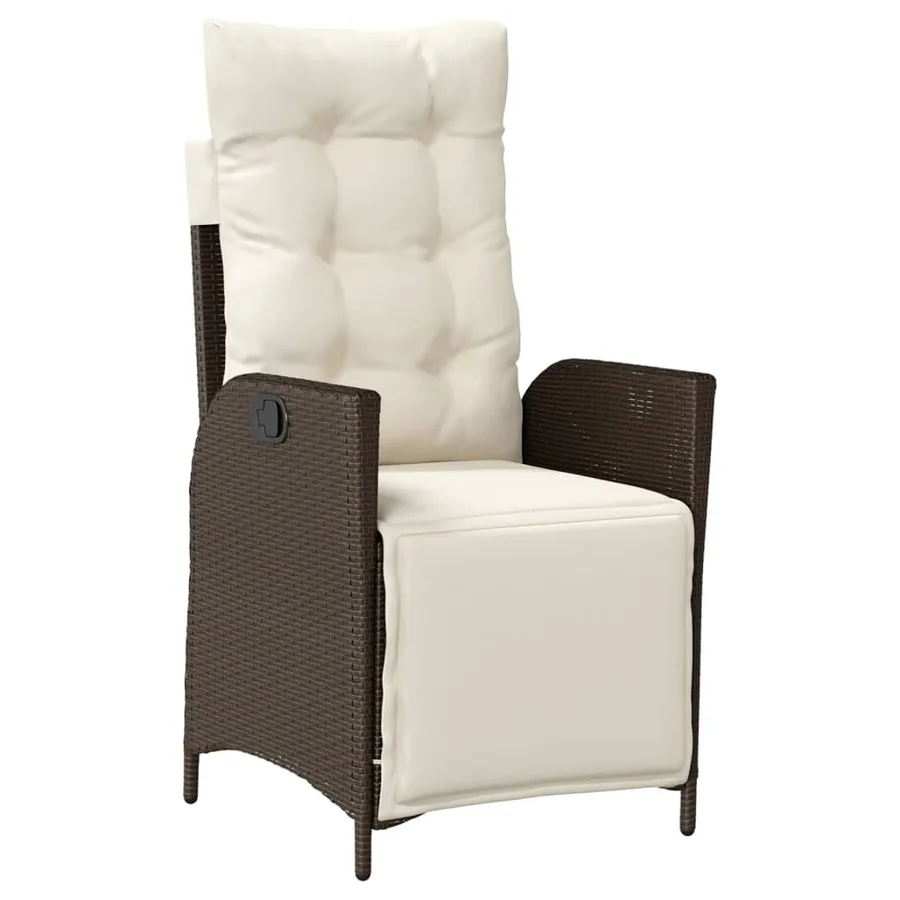 Ensemble à manger de jardin et coussins 7 pcs marron rotin - 3