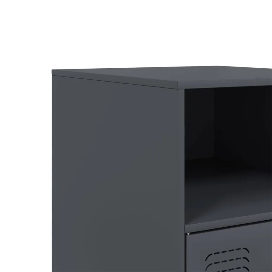 Tables de chevet 2 pcs anthracite 34,5x39x62 cm acier - 11