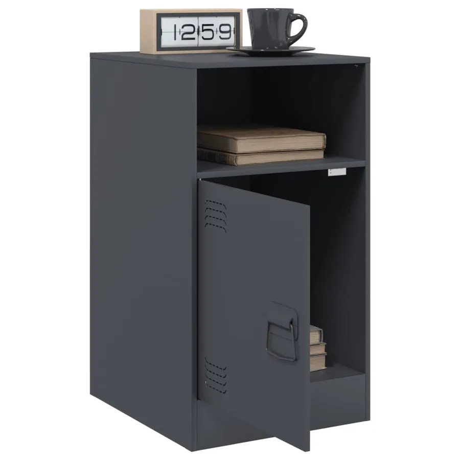 Tables de chevet 2 pcs anthracite 34,5x39x62 cm acier - 4