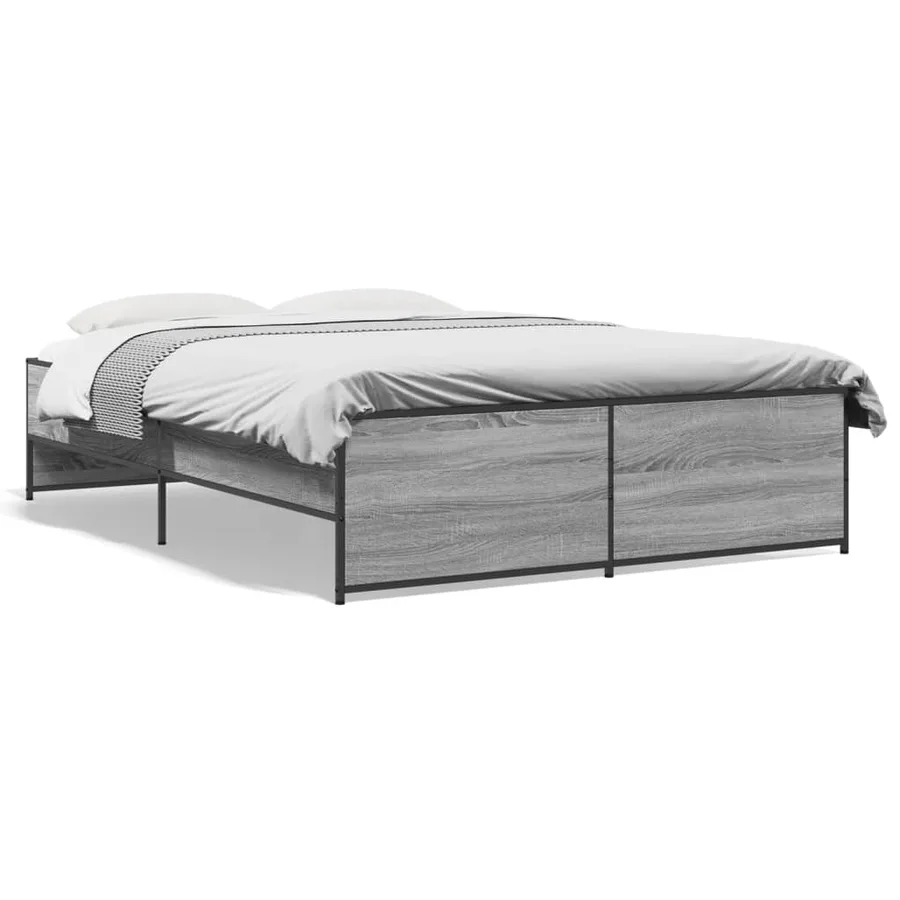 Cadre de lit sans matelas sonoma gris 120x190 cm - 2