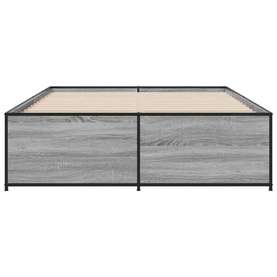 Cadre de lit sans matelas sonoma gris 120x190 cm - 4