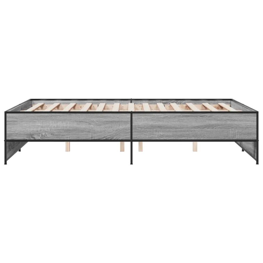 Cadre de lit sans matelas sonoma gris 120x190 cm - 5