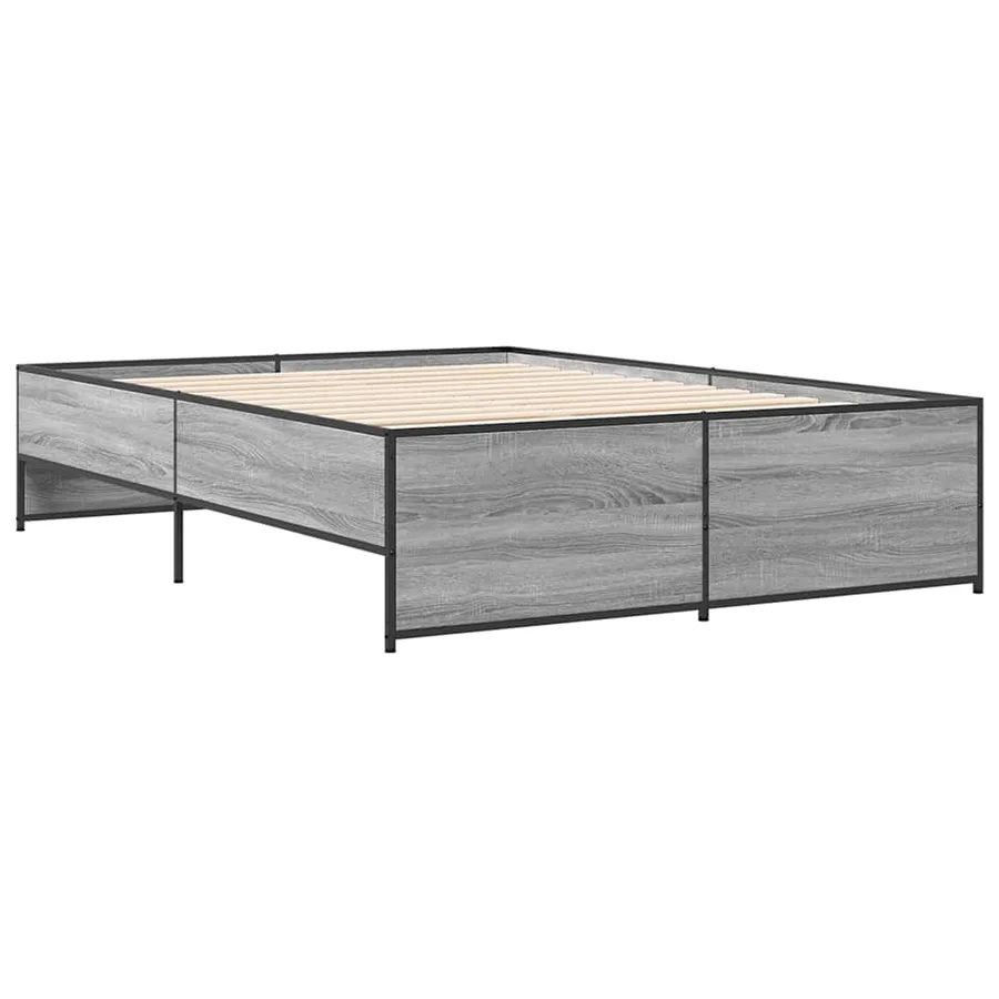 Cadre de lit sans matelas sonoma gris 120x190 cm - 6