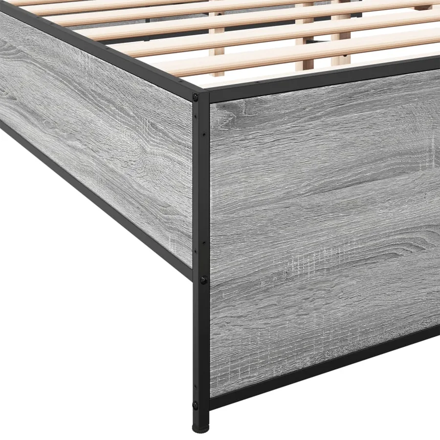 Cadre de lit sans matelas sonoma gris 120x190 cm - 7