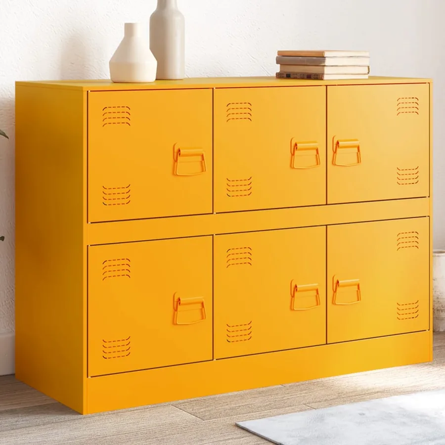 Buffet jaune moutarde 99x39x73 cm acier